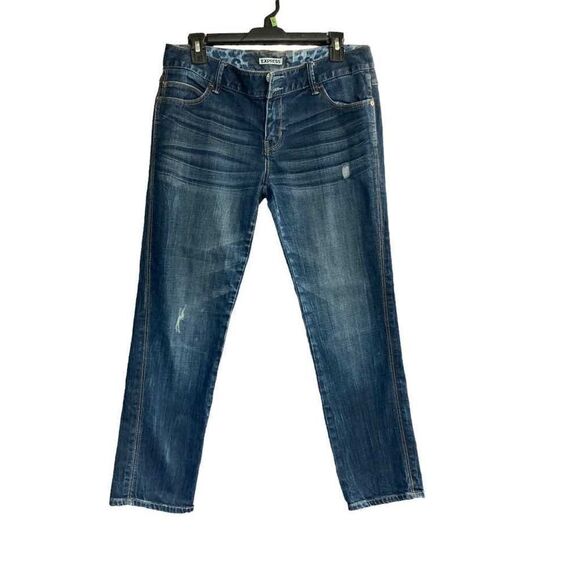EXPRESS Modern Boyfriend Relaxed Fit Low Rise  Size 4 Blue - Picture 1 of 11